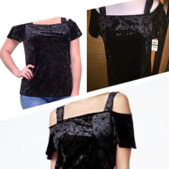 INC International Concepts Tops - NWT Black Velvet Shirt